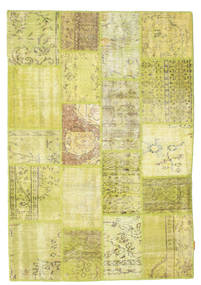  Patchwork Rug 138X202 Wool Yellow/Light Green Small Carpetvista