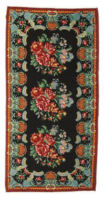  Rose Kelim Moldavia Rug 165X324 Wool Black/Dark Red Carpetvista