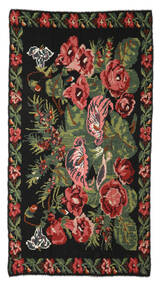 170X310 Rose Kelim Moldavia Rug Oriental Black/Dark Red (Wool, Moldova) Carpetvista