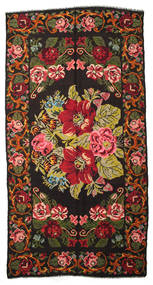 201X382 Rose Kelim Moldavia Rug Oriental Brown/Red (Wool, Moldova) Carpetvista