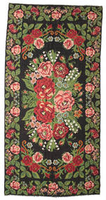  Oriental Rose Kelim Moldavia Rug 224X454 Brown/Green Wool, Moldova Carpetvista