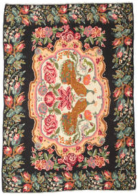  Orientalischer Kelim Rosen Moldavia Teppich 205X290 Braun/Orange Wolle, Moldawien Carpetvista