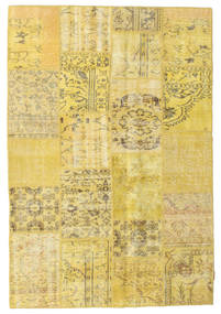  Patchwork Tapete 159X233 Lã Amarelo/Laranja Pequeno Carpetvista
