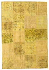  Patchwork Rug 158X231 Wool Yellow/Orange Small Carpetvista