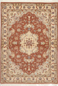  Tabriz 50 Raj With Silk Rug 105X150 Persian Wool Beige/Brown Small Carpetvista