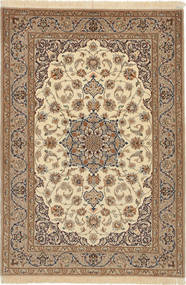 Tapete Isfahan Fio De Seda 110X162 Laranja/Bege (Lã, Pérsia/Irão)