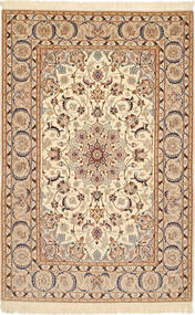  110X173 Isfahan Seidenkette Teppich Beige/Braun Persien/Iran Carpetvista