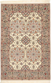  イスファハン 絹の縦糸 絨毯 108X165 ペルシャ ベージュ/茶色 小 Carpetvista