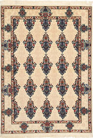  Persisk Isfahan Silkerenning Teppe 110X160 Beige/Brun (Ull, Persia/Iran)
