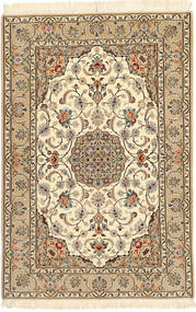  110X170 Isfahan Zijden Pool Vloerkleed Beige/Oranje Perzië/Iran Carpetvista