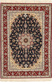 Tappeto Persiano Isfahan Ordito In Seta 108X160 Arancione/Beige ( Persia/Iran)