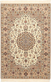Tappeto Isfahan Ordito In Seta 106X163 Beige/Marrone ( Persia/Iran)