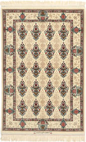 絨毯 オリエンタル イスファハン 絹の縦糸 署名: Hossein Davari 97X150 ベージュ/茶色 (ウール, ペルシャ/イラン)