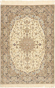  110X158 Pequeno Isfahan Fio De Seda Tapete Lã, Carpetvista
