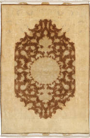 98X155 絨毯 オリエンタル タブリーズ 50 Raj シルク製 ベージュ/オレンジ ( ペルシャ/イラン) Carpetvista