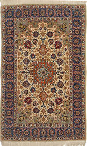  イスファハン 絹の縦糸 絨毯 104X170 ペルシャ ウール 茶色/ベージュ 小 Carpetvista