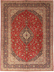 Tapis Persan Kashan 301X405 Marron/Rouge Grand (Laine, Perse/Iran)
