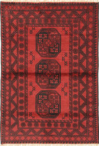  98X144 Médaillon Petit Afghan Fine Tapis Laine, Carpetvista