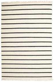  200X300 Striped Dhurrie Stripe Rug - White/Black Wool