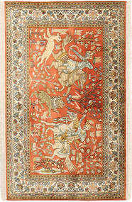 絨毯 オリエンタル カシミール ピュア シルク 画像/絵 76X126 (絹, インド)