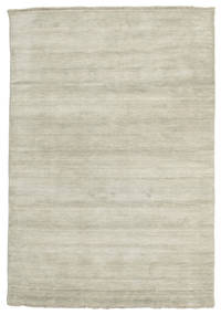 Handloom Fringes 180X275 Light Green/Grey Plain (Single Colored) Wool Rug