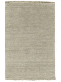 Handloom Fringes 140X200 Small Light Green/Grey Plain (Single Colored) Wool Rug