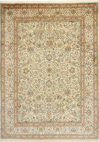  216X301 Kashmir Pure Silk Rug Beige/Yellow India Carpetvista
