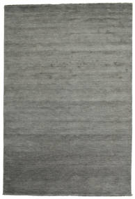  Wool Rug 220X320 Handloom Fringes Dark Grey