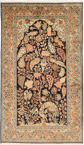 93X161 Tappeto Orientale Kashmir Puri Di Seta Figurale (Seta, India) Carpetvista