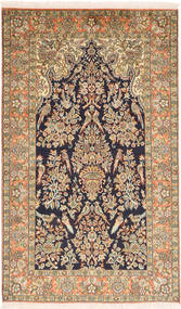  95X159 Medallion Small Kashmir Pure Silk Rug Silk, Carpetvista
