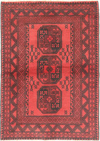  100X142 Médaillon Petit Afghan Fine Tapis Laine, Carpetvista