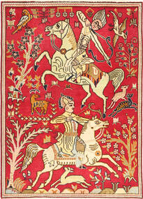  Täbriz Patina Figurativ 103X143 Persischer Wollteppich Klein Carpetvista