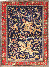 Qum Kork/Silk Pictorial Rug 110X154 Persian Wool Small Carpetvista