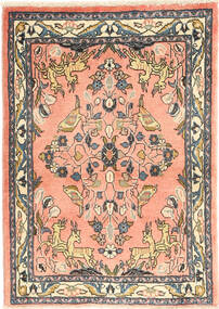  67X93 Medallion Small Sarouk Pictorial Rug Wool, Carpetvista