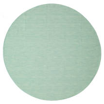  Ø 300 Enkeltfarvet Stort Kelim Loom Tæppe - Mintgrøn