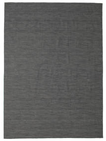 Kelim Loom 250X350 大 ブラック/グレー 単色 絨毯