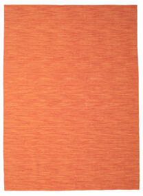Kelim Loom 250X350 Groß Orange Einfarbig Teppich