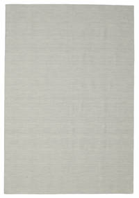 Kelim Loom 200X300 Grey Plain (Single Colored) Wool Rug