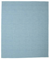 250X300 Einfarbig Groß Kelim Loom Teppich - Blau