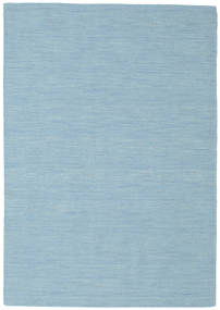 Kelim Loom 140X200 Small Blue Plain (Single Colored) Rug