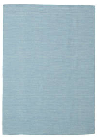 Kelim Loom 160X230 Blau Einfarbig Teppich