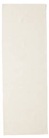 Kelim Loom 80X250 Small Cream White Plain (Single Colored) Runner Wool Rug