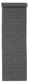 Kelim Loom 80X500 Small Black/Grey Plain (Single Colored) Runner Rug