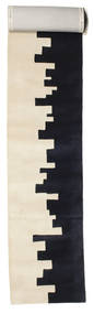  80X500 シャギー ラグ 小 Little Town Handtufted 絨毯 - オフホワイト/チャコールグレー ウール
