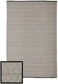 Diamond 200X300 ブラック/ホワイト 幾何学模様 綿 ラグ 絨毯