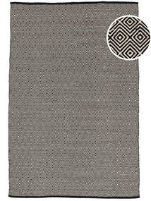  160X230 幾何学模様 Diamond 絨毯 - ブラック/ホワイト 綿