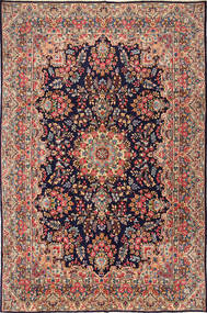  Oosters Kerman Fine Vloerkleed 238X363 Rood/Beige Wol, Perzië/Iran Carpetvista