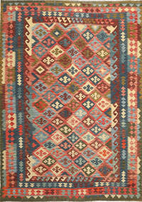  Kilim Afghan Old Style Tapis 202X287 De Laine Carpetvista