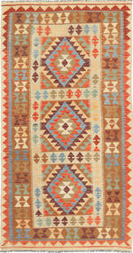  Kilim Afghan Old Style Tappeto 104X202 Di Lana Marrone/Arancione Piccolo Carpetvista