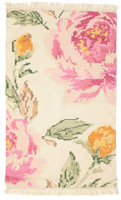  100X160 Floral Small Kilim Karabakh Sofia Rug - Off White/Pink Wool
